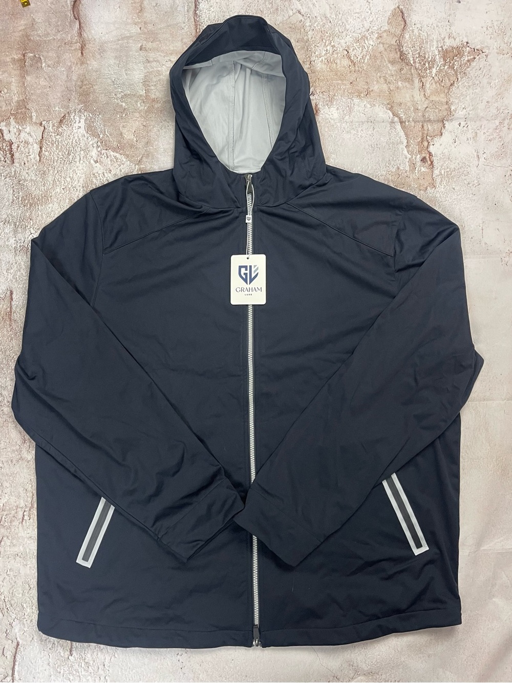 Graham Men's Black Hooded Windbreaker Jacket